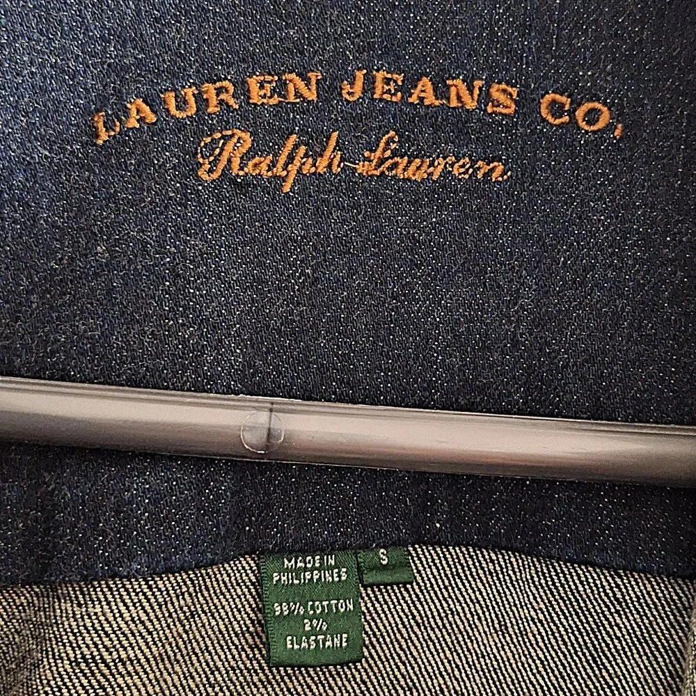 Lauren Jeans Co Ralph Lauren dark blue denim jean jacket small S excellent used - Picture 3 of 3